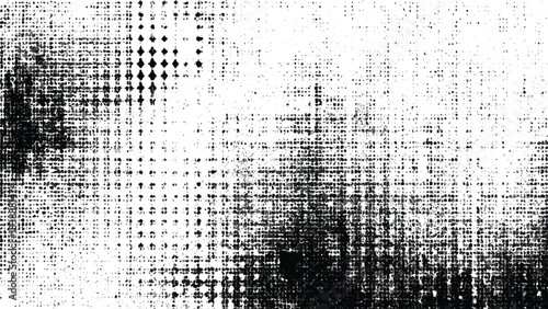 distressed halftone texture overlay, vintage grain background, black and white grunge effect, abstract photocopy dark border frame