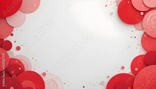 "Bold Red Geometric Banner Featuring Stylish Overlapping Circles for Modern Designs"