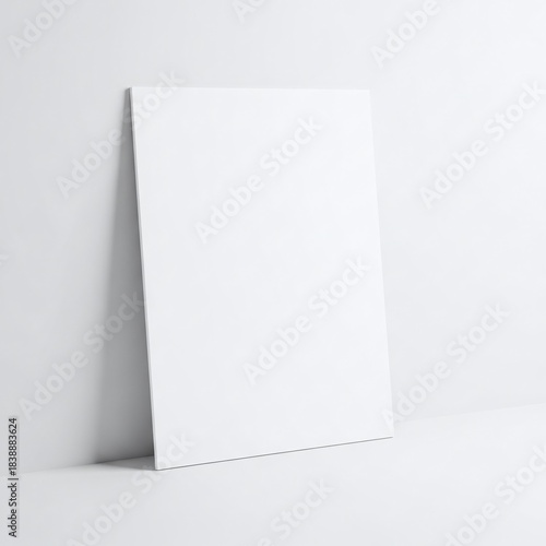 Wallpaper Mural Simple Blank White Rectangular Board Leaning Against a White Wall Torontodigital.ca