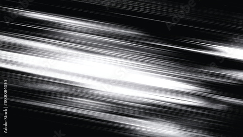 abstract horizontal glitch line texture, black and white digital static background, distressed screen error overlay