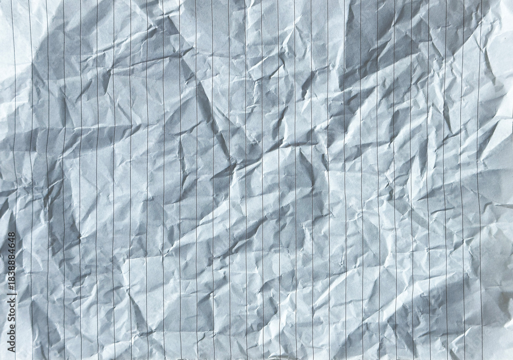 Obraz premium White crumpled paper with lines for background texture pattern overlay