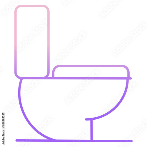Outline Color Commode toilet icon
