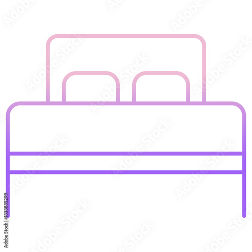 Outline Color Double Bed icon