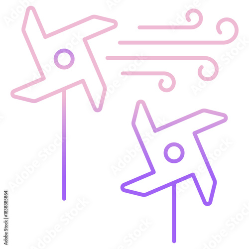Outline Color pinwheel icon