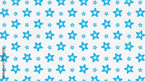 Hand Drawn Blue Star Pattern Background