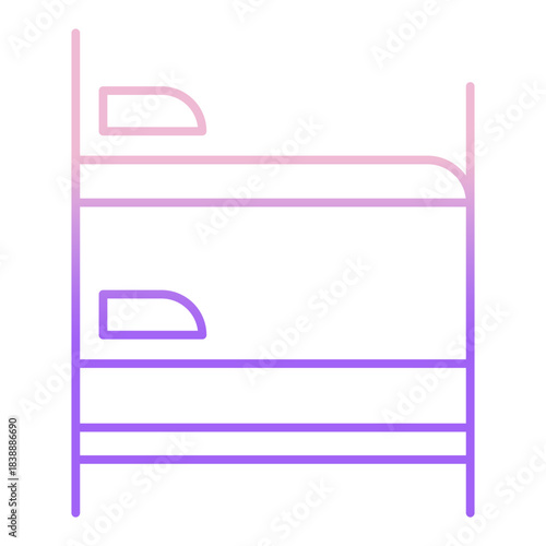 Outline Color Bunk Bed icon