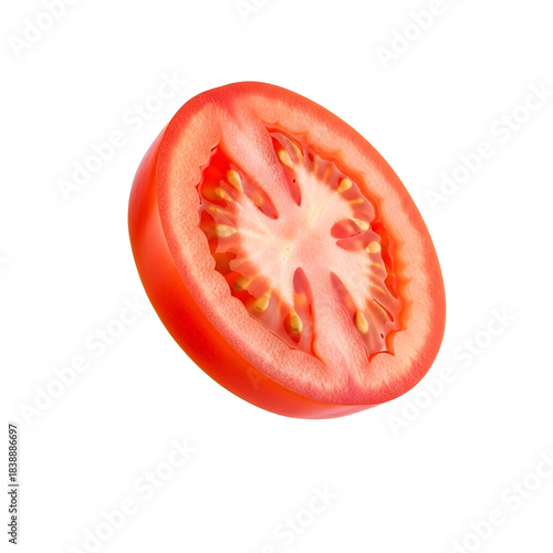 Wallpaper Mural Fresh slice of red tomato isolated on transparent background - Single Tomato slice Png. Torontodigital.ca