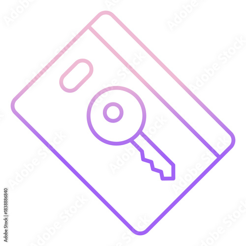 Outline Color Room Key Card icon