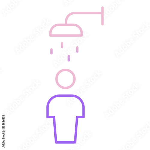 Outline Color Shower man icon