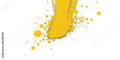 Orange juice splash illustration with vector bubbles and yellow liquid drop texture on white backdrop