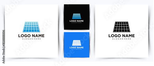Modern Solar Panel Logo Design for Renewable Energy, Green Technology, and Sustainable Branding