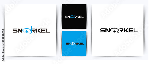 Modern Snorkel and Diving Mask Logo Design for Water Sports, Adventure, Travel, and Outdoor Branding