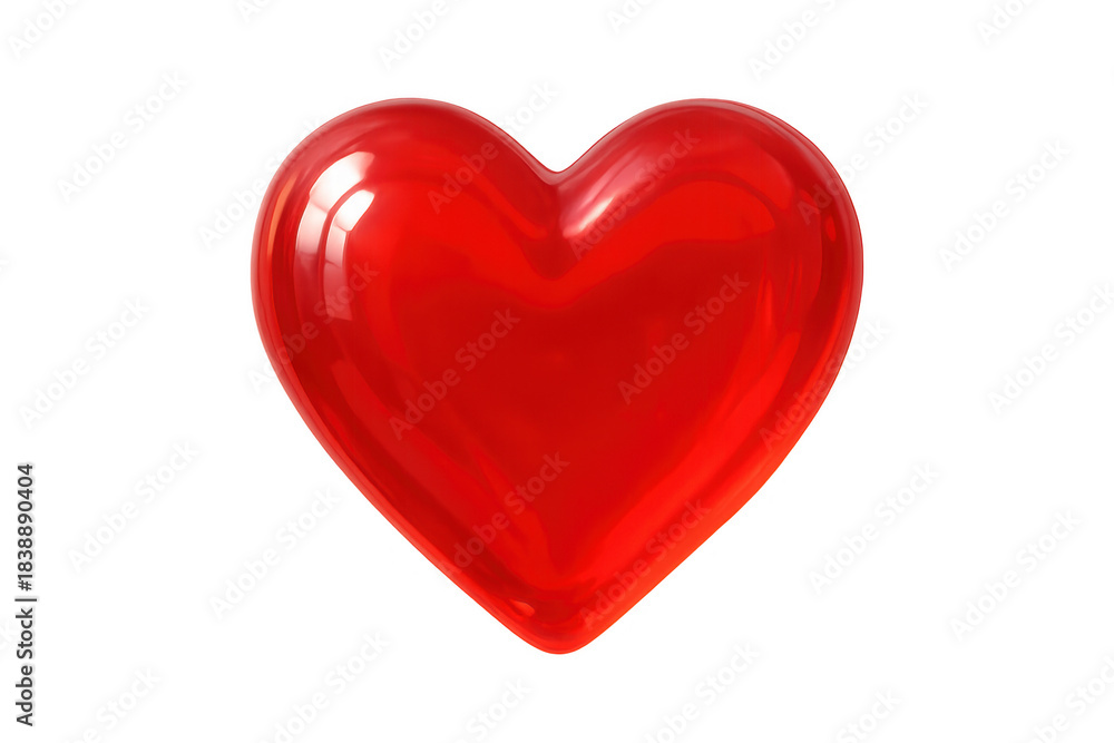 Obraz premium Glossy red 3d heart icon representing love and romance