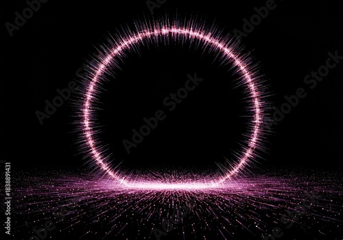 Digital sound wave pattern radiating outwards in an abstract empty space, showing energy fading into a deep void or silence ,texture ,line ,background