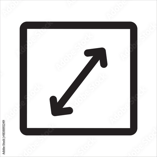 Size linear style icons . Measurement and resizing. Height, width, depth. Displays the dimensions of objects. Defining and adjusting the size. Editable stroke width
