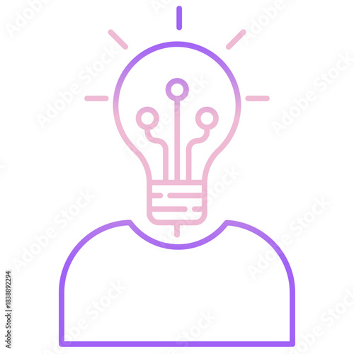 Outline Color Human robot icon