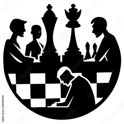 Chess Competition Silhouette Vector Design