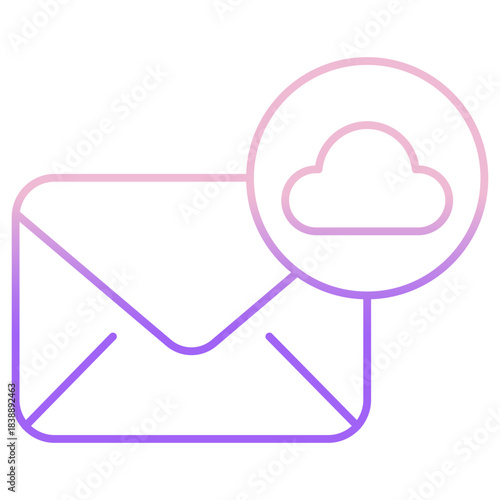Outline Color Mail Cloud data icon
