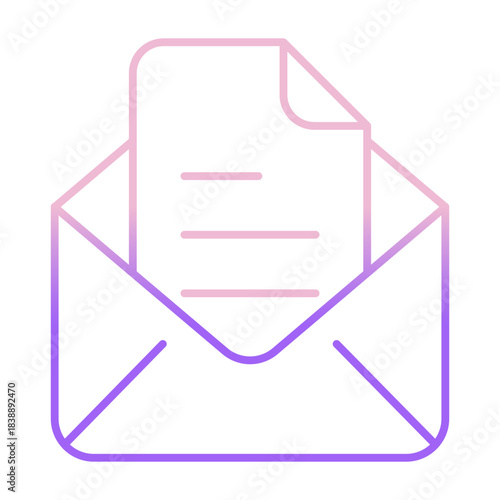 Outline Color Mail text icon
