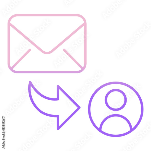 Outline Color Mail received icon