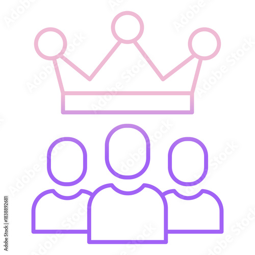 Outline Color Customers king icon
