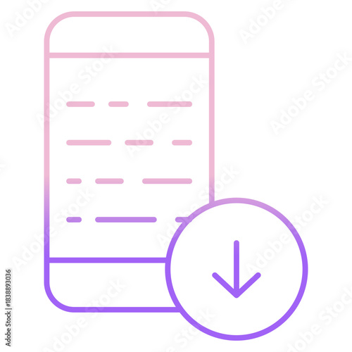 Outline Color Download bill icon