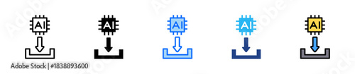 Model Input Icon Set Multiple Style Collection