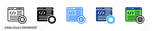 Coding Ai Icon Set Multiple Style Collection