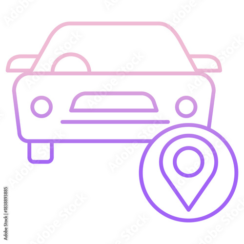 Outline Color car navigate icon