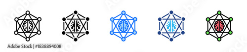 Deep Learning Icon Set Multiple Style Collection