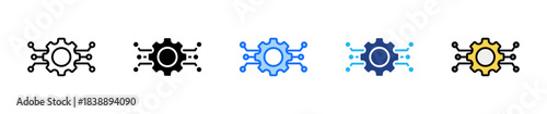 Ai Algorithm Icon Set Multiple Style Collection