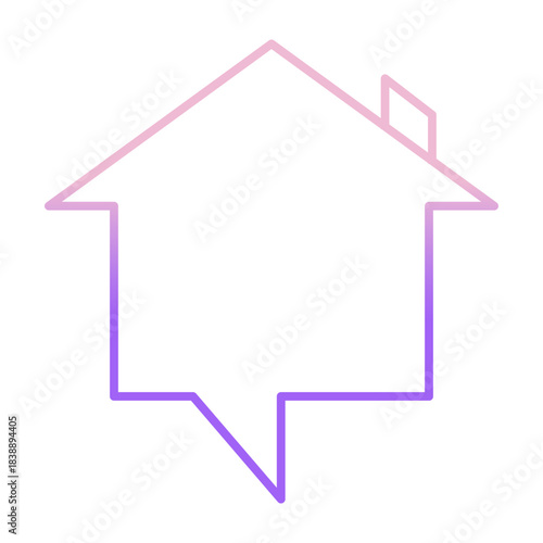 Outline Color Home chat icon