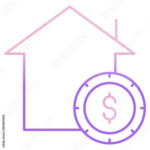 Outline Color home invest icon