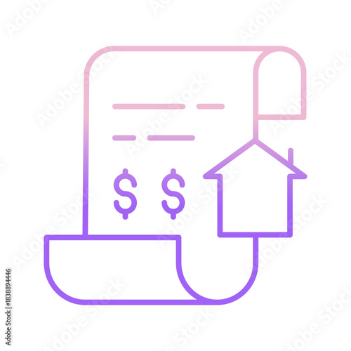 Outline Color Home agreement icon
