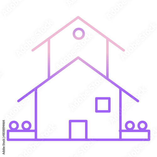 Outline Color home building icon