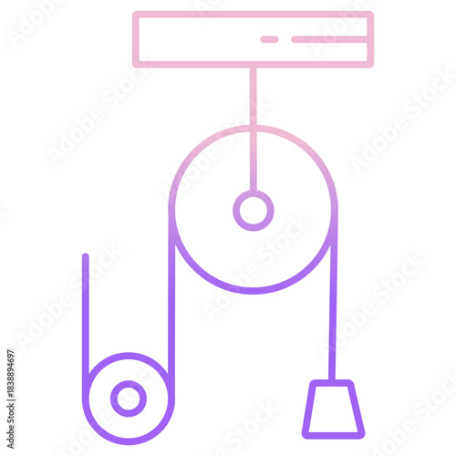Outline Color Physics cradle icon