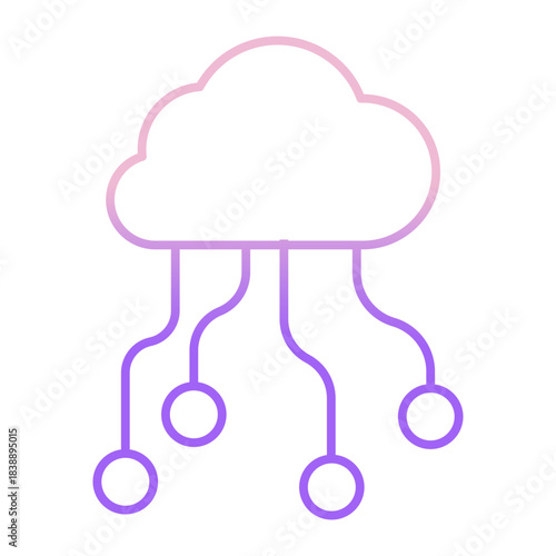 Outline Color Cloud Server icon