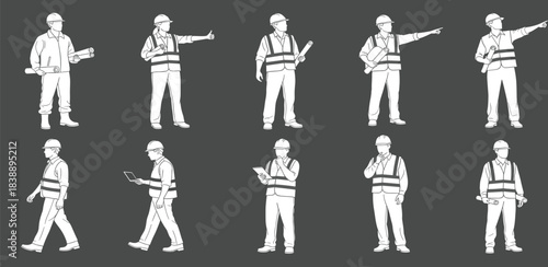 Diverse Roles, Site Operations, Graphic Illustrations, Urban Environment, Dynamic Perspectives