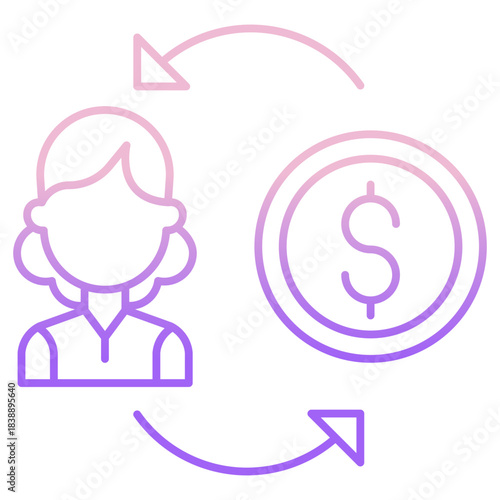 Outline Color investment dollar icon