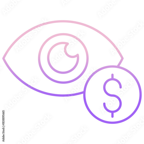 Outline Color Monitor wealth icon