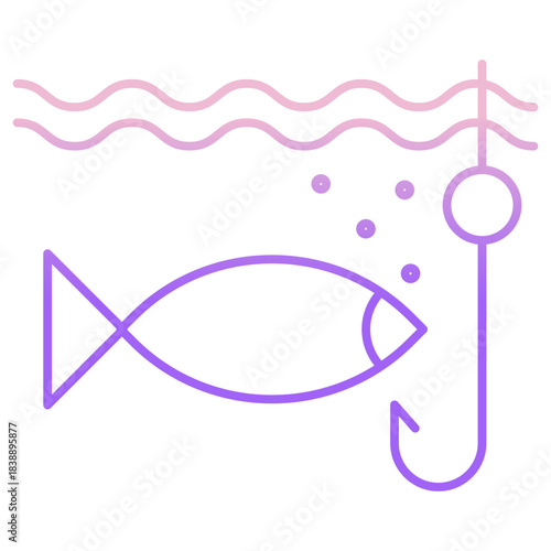 Outline Color fishing icon