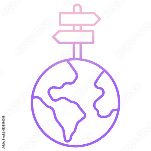 Outline Color Global address icon