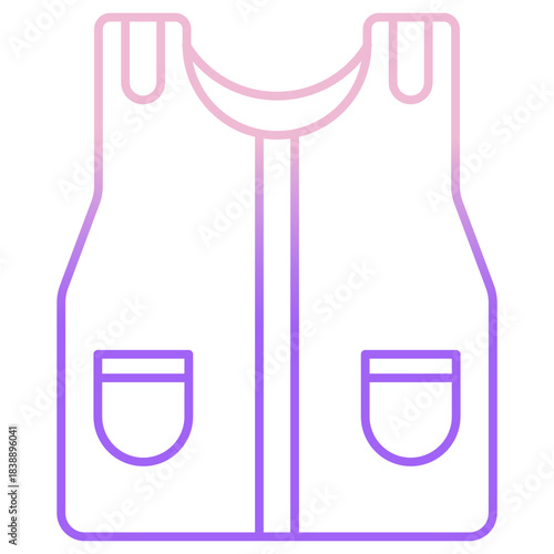Outline Color life jacket icon
