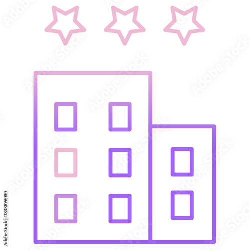 Outline Color Hotel star icon