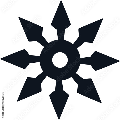 Black Ninja Shuriken Throwing Star Icon
