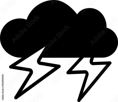 Stormy Cloud with Lightning Weather Icon