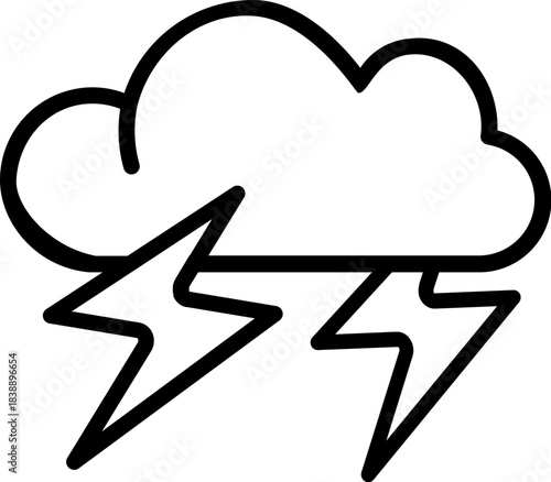 Stormy Cloud with Lightning Weather Icon