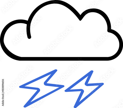 Stormy Cloud with Lightning Weather Icon
