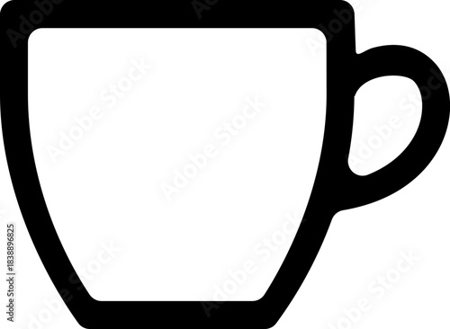 Minimalist Black Line Coffee Mug Icon