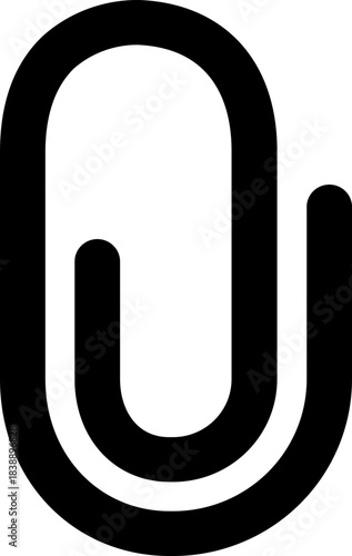 Minimalist Black Line Paperclip Attachment Icon